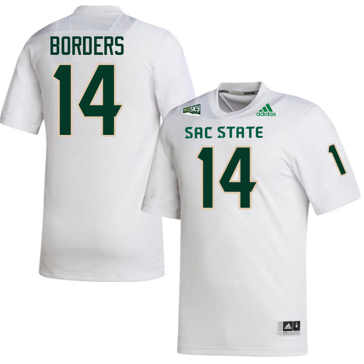 Curron Borders SAC State Jersey,Sacramento State Hornets #14 Curron Borders Jersey-White